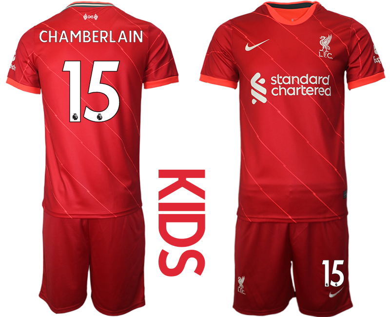 Youth 2021-2022 Club Liverpool home red #15 Soccer Jersey